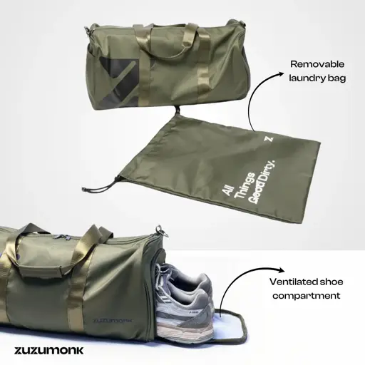 Zuzumonk Gym Bag 33L Olive Green - Thumbnail 3