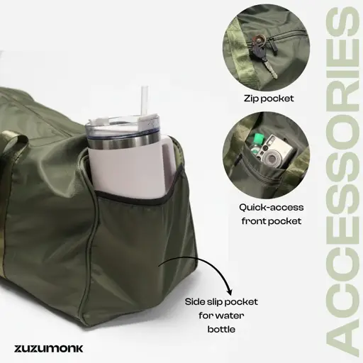 Zuzumonk Gym Bag 33L Olive Green - Thumbnail 4