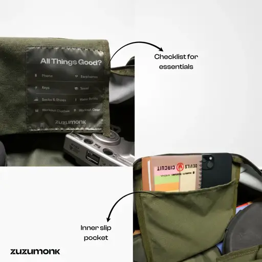 Zuzumonk Gym Bag 33L Olive Green - Thumbnail 5