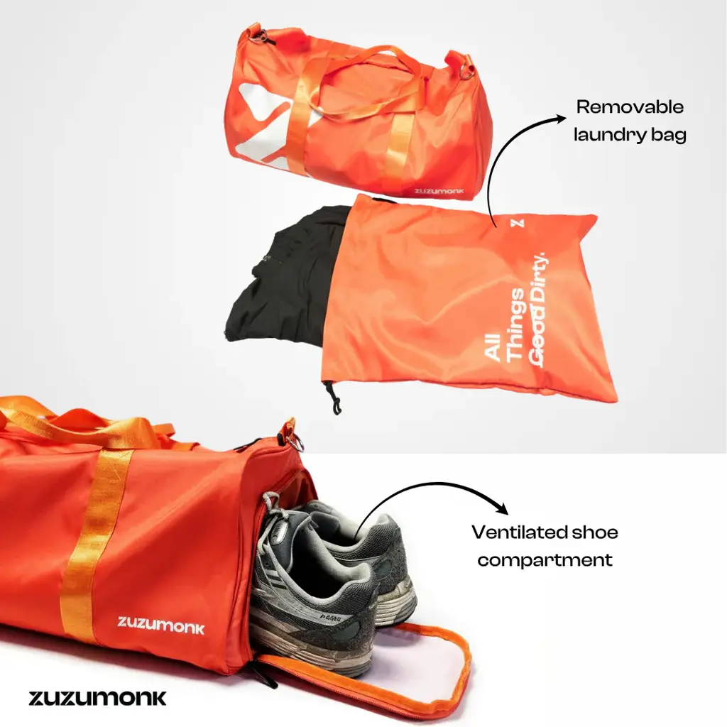 ZuzuMonk Gym Bag 33L Inferno Orange - View 3