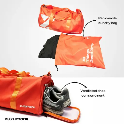 Zuzumonk Gym Bag 33L Inferno Orange - Thumbnail 3