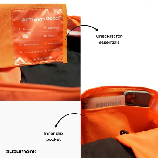 Zuzumonk Gym Bag 33L Inferno Orange - Thumbnail 5