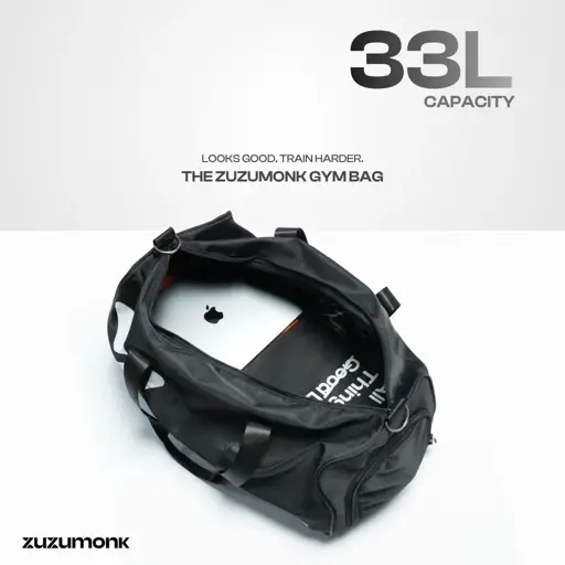 Zuzumonk Gym Bag 33L Jet Black - Thumbnail 6