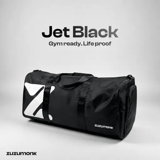 Zuzumonk Gym Bag 33L Jet Black - Thumbnail 2